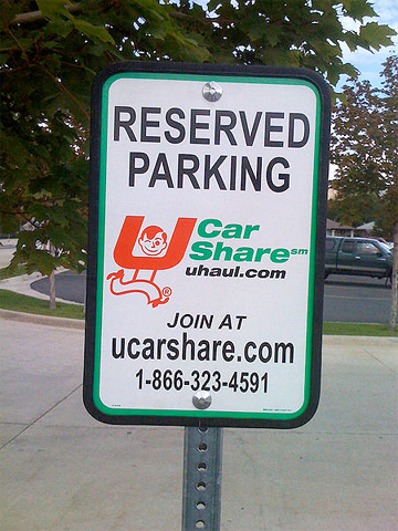 U Car Share's reserved parking sign